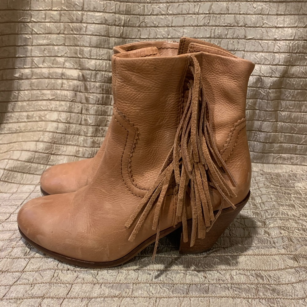 Sam Edelman Louie Tan Fringe Ankle Bootie